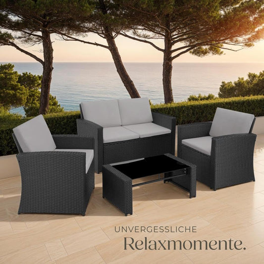 tectake Lounge Set 12 Teilig Gartenmöbel Outdoor 4 Personen