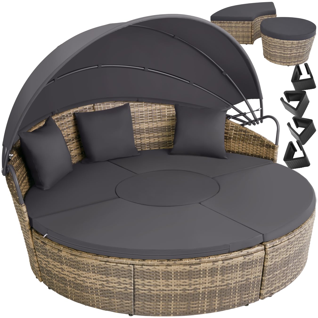 tectake Lounge Sonneninsel Outdoor Wetterfest Balkon