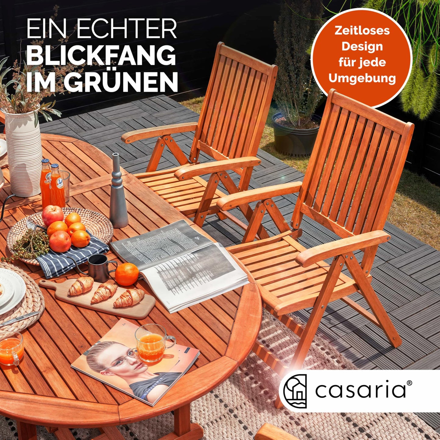 Casaria Klapptisch Garten 160x85 cm FSC Holz Tisch